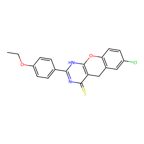 7-chloro-2-(4-ethoxyphenyl)-3H-chromeno[2,3-d]pyrimidine-4(5H)-thione structure