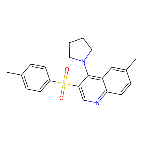6-Methyl-3-(4-methylbenzenesulfonyl)-4-(pyrrolidin-1-yl)quinoline structure
