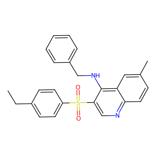 N-Benzyl-3-(4-ethylbenzenesulfonyl)-6-methylquinolin-4-amine structure
