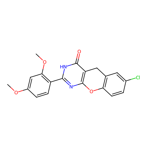 7-Chloro-2-(2,4-dimethoxyphenyl)-3,5-dihydrochromeno[2,3-d]pyrimidin-4-one structure