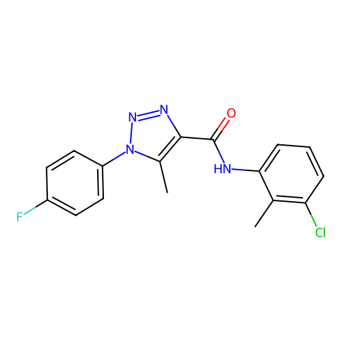 N-(3-chloro-2-methylphenyl)-1-(4-fluorophenyl)-5-methyl-1H-1,2,3-triazole-4-carboxamide structure