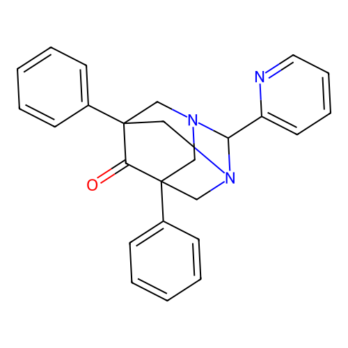 5,7-Diphenyl-2-(pyridin-2-yl)-1,3-diazaadamantan-6-one structure