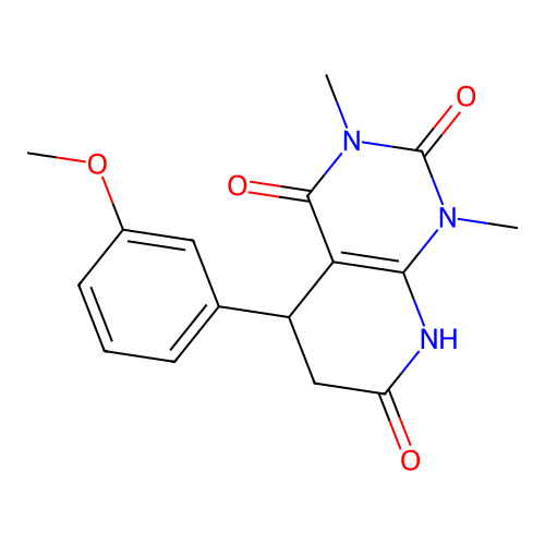 5-(3-methoxyphenyl)-1,3-dimethyl-5,8-dihydropyrido[2,3-d]pyrimidine-2,4,7(1H,3H,6H)-trione structure
