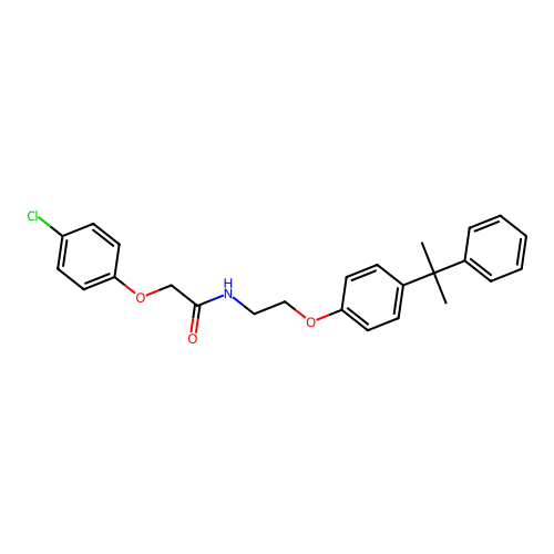2-(4-chlorophenoxy)-N-[2-[4-(2-phenylpropan-2-yl)phenoxy]ethyl]acetamide structure
