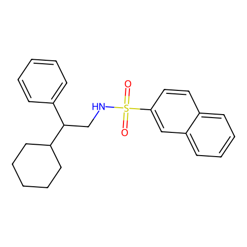 N-(2-cyclohexyl-2-phenylethyl)naphthalene-2-sulfonamide structure