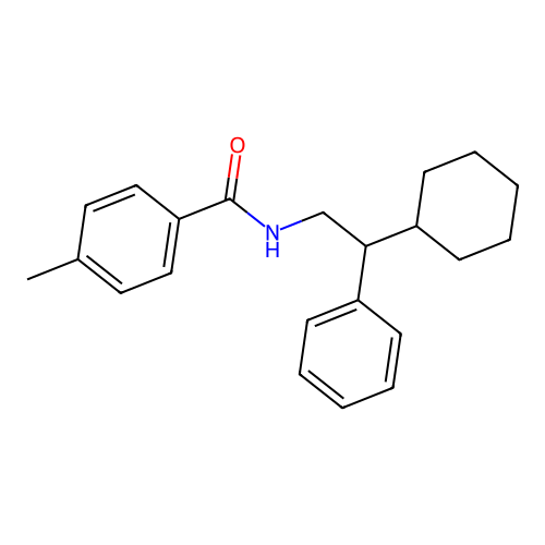 N-(2-cyclohexyl-2-phenylethyl)-4-methylbenzamide structure