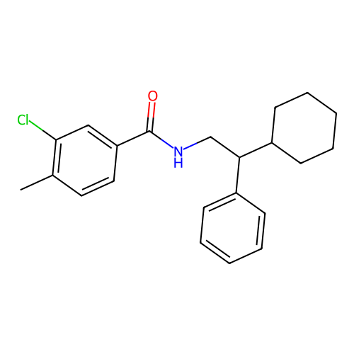 3-chloro-N-(2-cyclohexyl-2-phenylethyl)-4-methylbenzamide structure