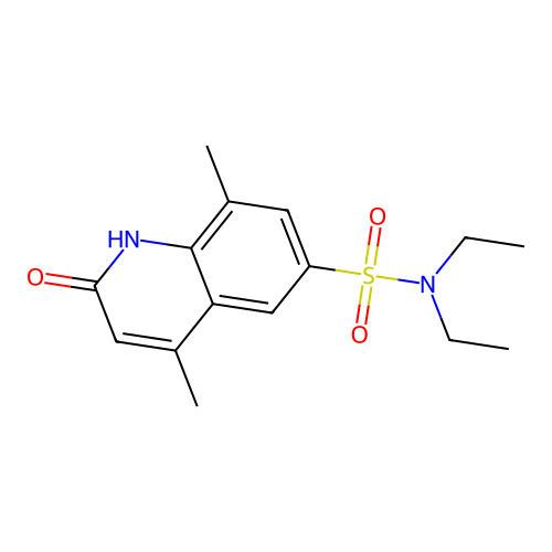 N,N-diethyl-4,8-dimethyl-2-oxo-1,2-dihydroquinoline-6-sulfonamide structure