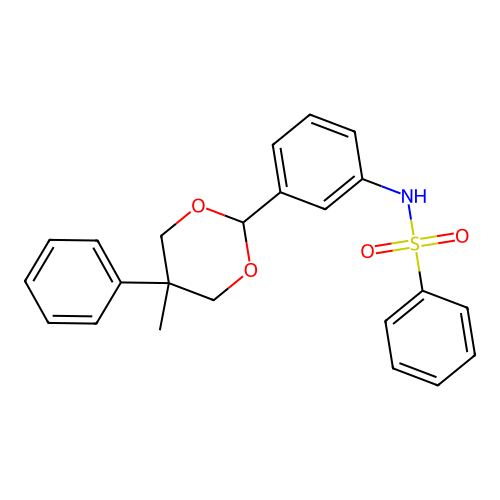 N-[3-(5-methyl-5-phenyl-1,3-dioxan-2-yl)phenyl]benzenesulfonamide structure