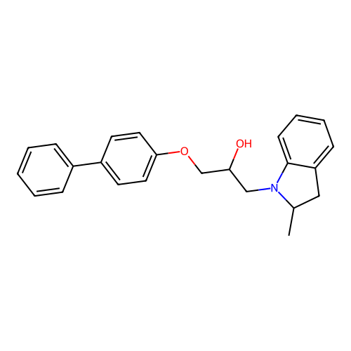 3-(2-Methylindolinyl)-1-(4-phenylphenoxy)propan-2-ol structure
