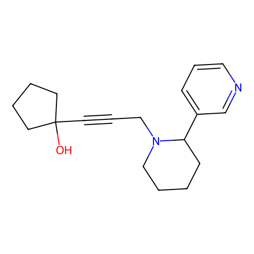 Cyclopentanol, 1-[3-[2-(3-pyridinyl)-1-piperidinyl]-1-propynyl]- structure