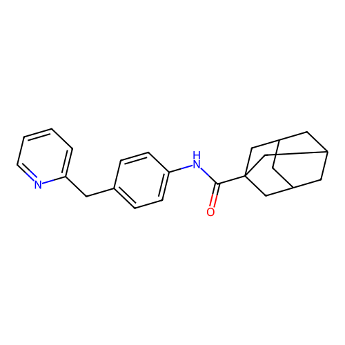 N-[4-(pyridin-2-ylmethyl)phenyl]adamantane-1-carboxamide structure