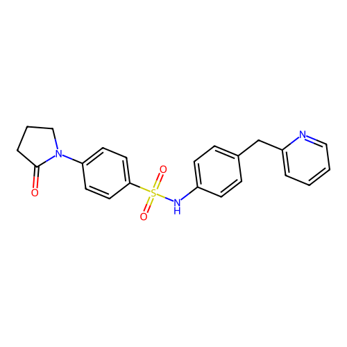 4-(2-oxopyrrolidin-1-yl)-N-[4-(pyridin-2-ylmethyl)phenyl]benzenesulfonamide structure