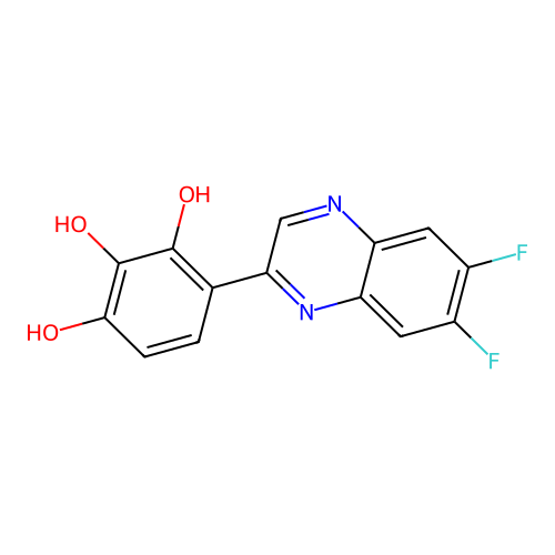 4-(6,7-Difluoroquinoxalin-2-yl)benzene-1,2,3-triol structure