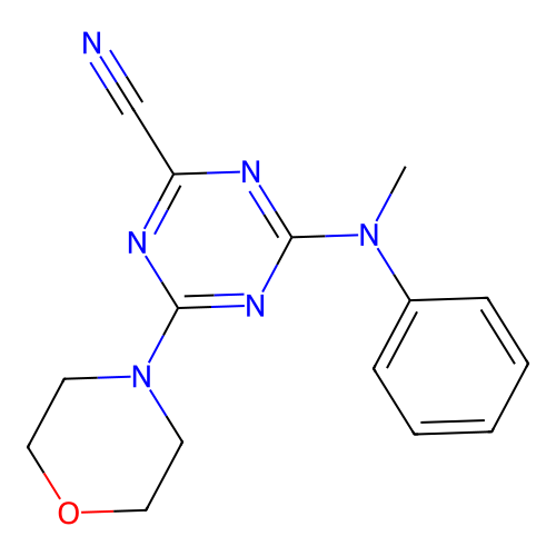 4-(Methylphenylamino)-6-morpholin-4-yl-1,3,5-triazine-2-carbonitrile structure