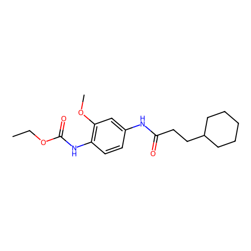 Ethyl {4-[(3-cyclohexylpropanoyl)amino]-2-methoxyphenyl}carbamate structure