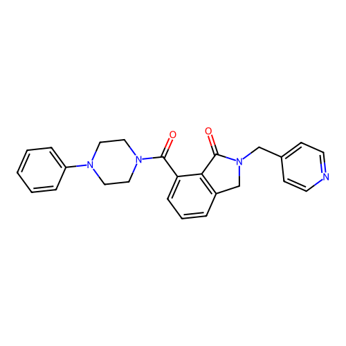 7-(4-phenylpiperazine-1-carbonyl)-2-(pyridin-4-ylmethyl)isoindolin-1-one structure