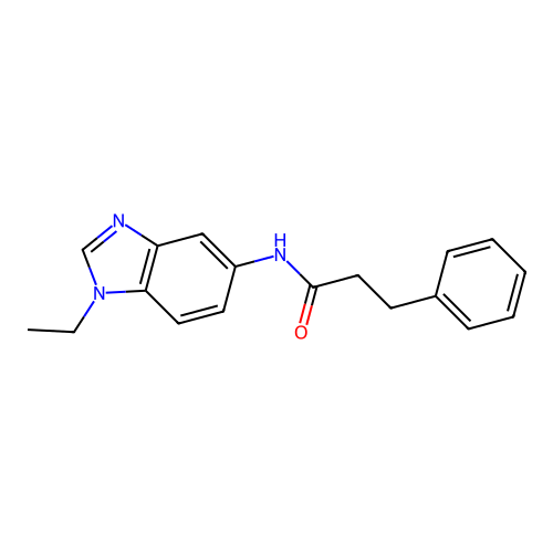 N-(1-ethylbenzimidazol-5-yl)-3-phenylpropanamide structure