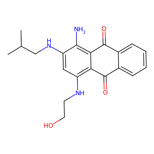 1-Amino-4-[(2-hydroxyethyl)amino]-2-[(2-methylpropyl)amino]anthracene-9,10-dione structure