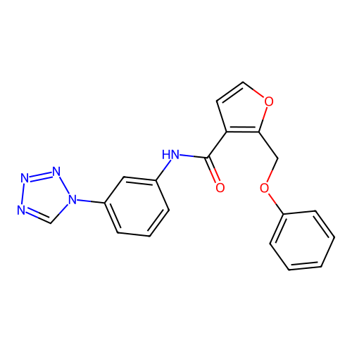 N-(3-(1H-tetrazol-1-yl)phenyl)-2-(phenoxymethyl)furan-3-carboxamide structure