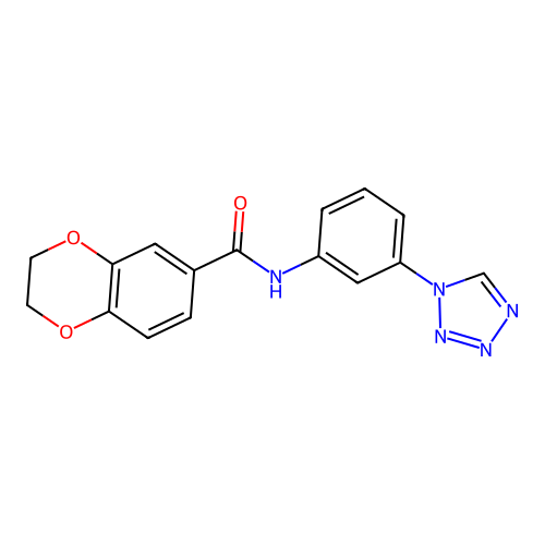 N-(3-(1H-tetrazol-1-yl)phenyl)-2,3-dihydrobenzo[b][1,4]dioxine-6-carboxamide structure