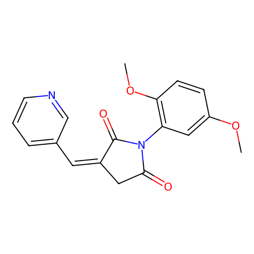 (3Z)-1-(2,5-dimethoxyphenyl)-3-(pyridin-3-ylmethylidene)pyrrolidine-2,5-dione structure