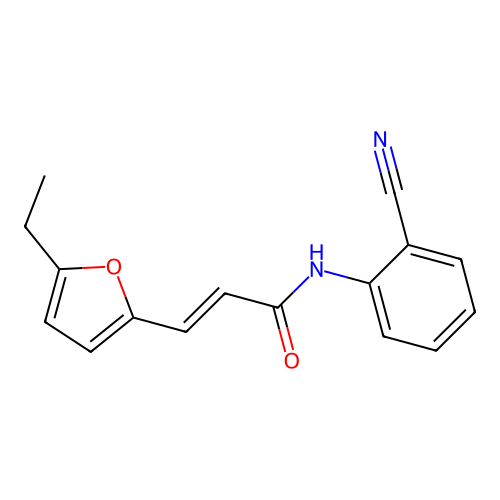 (2E)-N-(2-cyanophenyl)-3-(5-ethylfuran-2-yl)prop-2-enamide structure