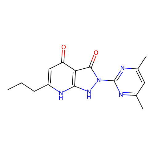 2-(4,6-dimethylpyrimidin-2-yl)-6-propyl-1H-pyrazolo[3,4-b]pyridine-3,4(2H,7H)-dione structure