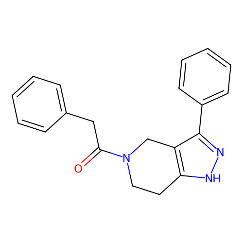 2-Phenyl-1-(3-phenyl-1,4,6,7-tetrahydropyrazolo[4,3-c]pyridin-5-yl)ethanone structure