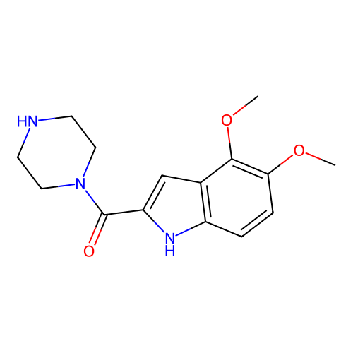 (4,5-dimethoxy-1H-indol-2-yl)(piperazin-1-yl)methanone structure