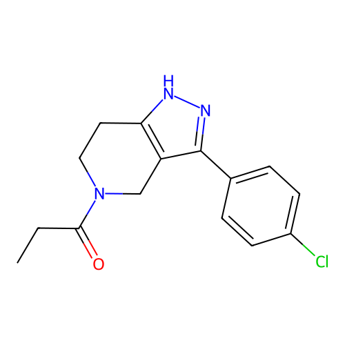 1-(3-(4-chlorophenyl)-6,7-dihydro-2H-pyrazolo[4,3-c]pyridin-5(4H)-yl)propan-1-one structure