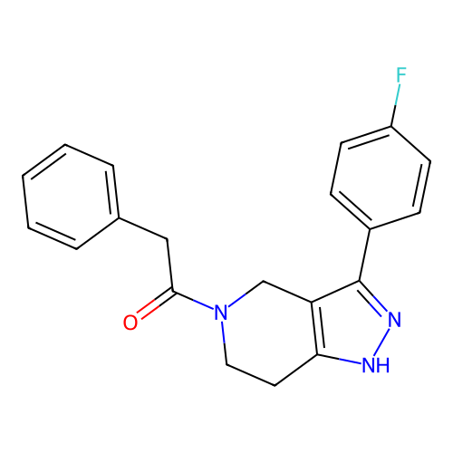 1-(3-(4-fluorophenyl)-6,7-dihydro-2H-pyrazolo[4,3-c]pyridin-5(4H)-yl)-2-phenylethanone structure