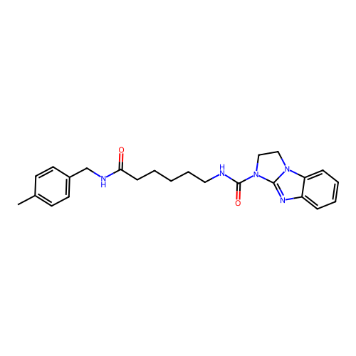 N-(6-((4-methylbenzyl)amino)-6-oxohexyl)-2,3-dihydro-1H-benzo[d]imidazo[1,2-a]imidazole-1-carboxamide structure