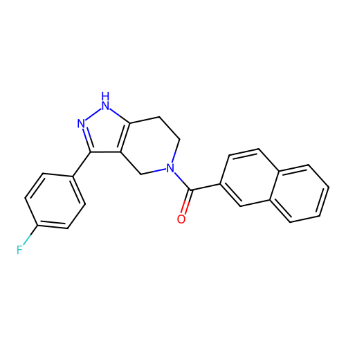 (3-(4-fluorophenyl)-6,7-dihydro-2H-pyrazolo[4,3-c]pyridin-5(4H)-yl)(naphthalen-2-yl)methanone structure