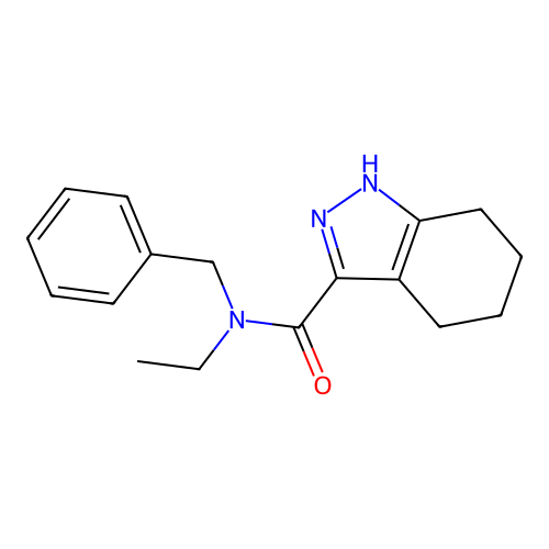 N-benzyl-N-ethyl-4,5,6,7-tetrahydro-1H-indazole-3-carboxamide structure