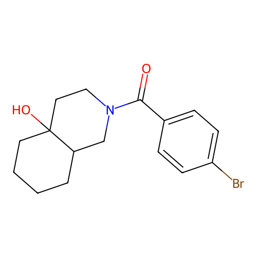 (4-bromophenyl)(4a-hydroxyoctahydroisoquinolin-2(1H)-yl)methanone structure