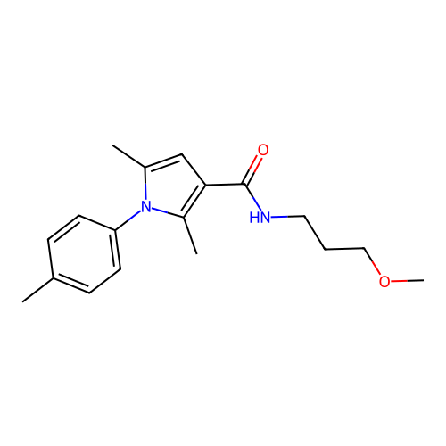 N-(3-methoxypropyl)-2,5-dimethyl-1-(4-methylphenyl)-1H-pyrrole-3-carboxamide structure