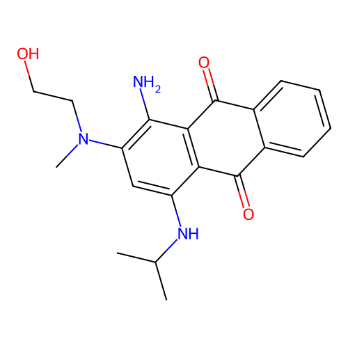 1-amino-2-((2-hydroxyethyl)(methyl)amino)-4-(isopropylamino)anthracene-9,10-dione structure
