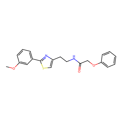 N-{2-[2-(3-methoxyphenyl)-1,3-thiazol-4-yl]ethyl}-2-phenoxyacetamide structure