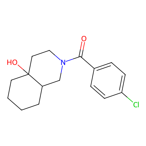 (4-chlorophenyl)(4a-hydroxyoctahydroisoquinolin-2(1H)-yl)methanone structure