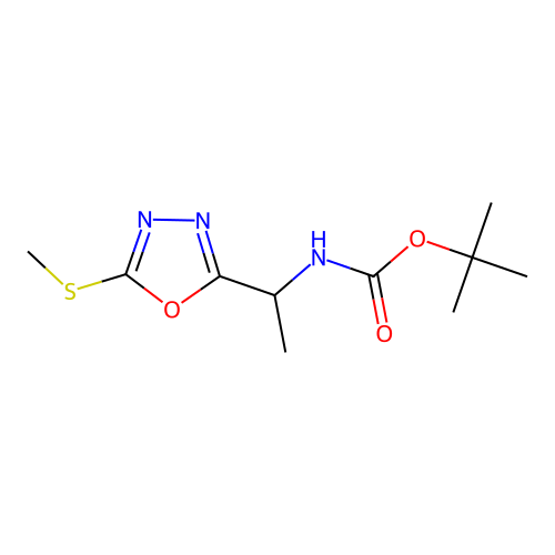 Tert-butyl {1-[5-(methylsulfanyl)-1,3,4-oxadiazol-2-yl]ethyl}carbamate structure