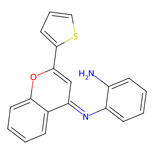(E)-N1-(2-(thiophen-2-yl)-4H-chromen-4-ylidene)benzene-1,2-diamine structure