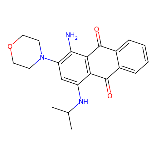 1-Amino-2-(morpholin-4-yl)-4-(propan-2-ylamino)anthracene-9,10-dione structure