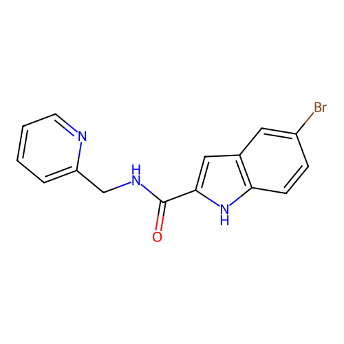 5-bromo-N-(pyridin-2-ylmethyl)-1H-indole-2-carboxamide structure