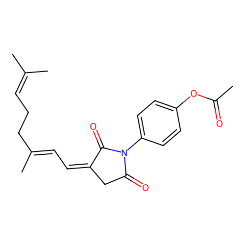 [4-[(3Z)-3-[(2E)-3,7-dimethylocta-2,6-dienylidene]-2,5-dioxopyrrolidin-1-yl]phenyl] acetate structure