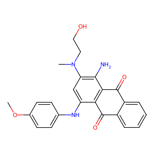 1-amino-2-((2-hydroxyethyl)(methyl)amino)-4-((4-methoxyphenyl)amino)anthracene-9,10-dione structure