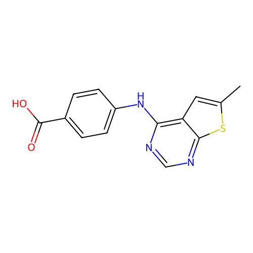 4-[(6-Methylthieno[2,3-d]pyrimidin-4-yl)amino]benzoic acid structure