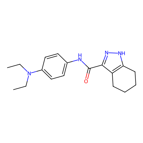 N-(4-(diethylamino)phenyl)-4,5,6,7-tetrahydro-1H-indazole-3-carboxamide structure