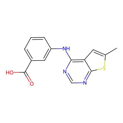 3-[(6-Methylthieno[2,3-d]pyrimidin-4-yl)amino]benzoic acid structure