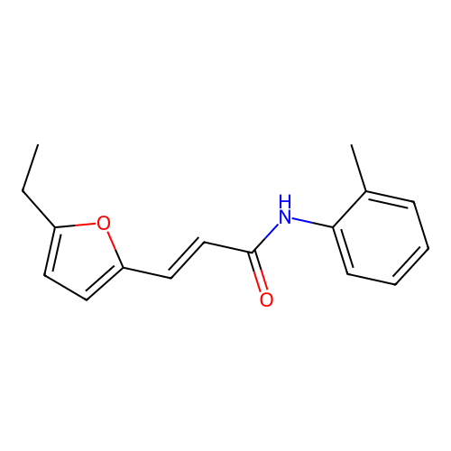 (2E)-3-(5-ethylfuran-2-yl)-N-(2-methylphenyl)prop-2-enamide structure